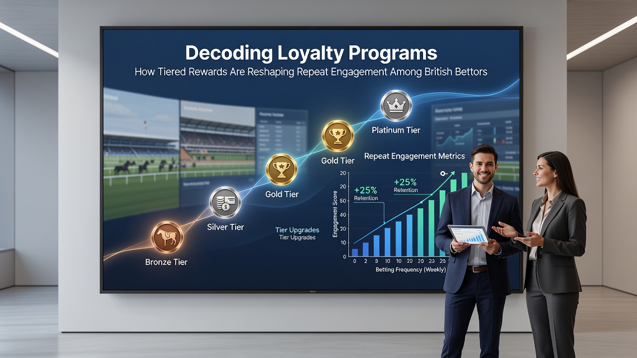 Graph displaying increased repeat engagement rates among tiered loyalty members versus non-members in UK betting data