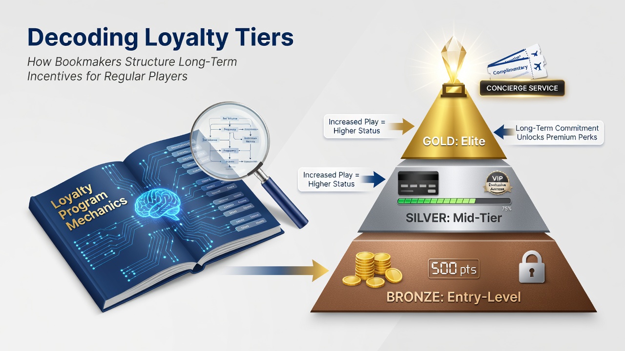 Player reviewing loyalty rewards dashboard on mobile device with tier progress indicators