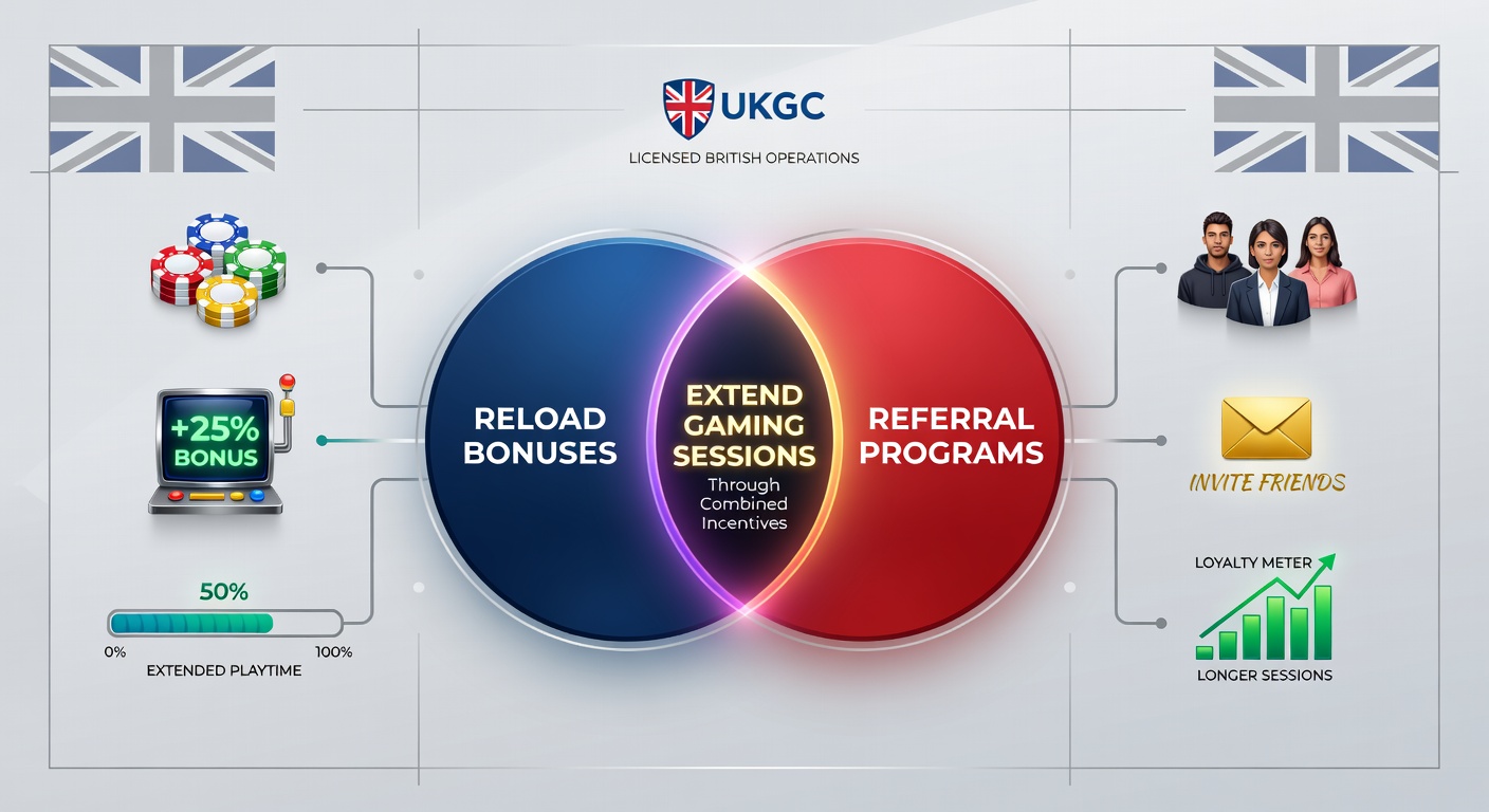 Diagram showing how reload bonuses and referral programs connect in licensed UK betting operations