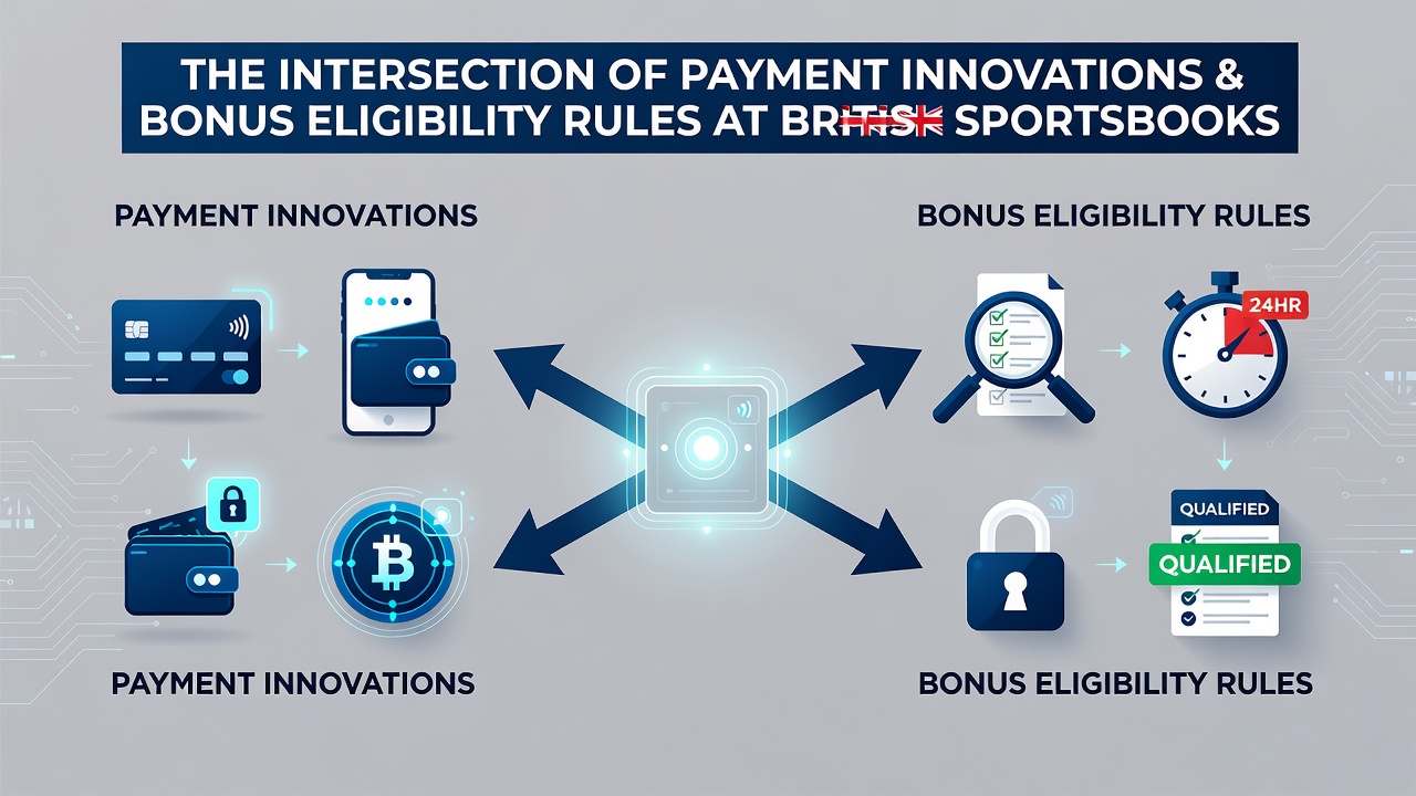 Sportsbook app interface showing payment selection screen alongside active bonus terms